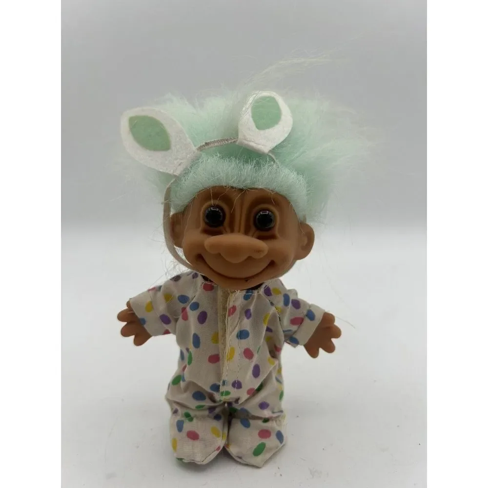 Vintage Easter‎ Bunny Troll Doll Overalls/Bunny Ears 5 & Easter Bunny Rabbit Lot